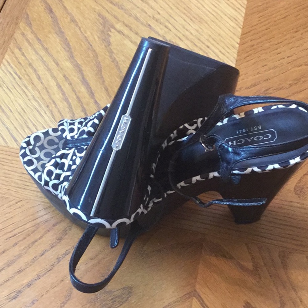 Janeen Coach logo Wood Sandal Size 71/2 - Picture 4 of 8